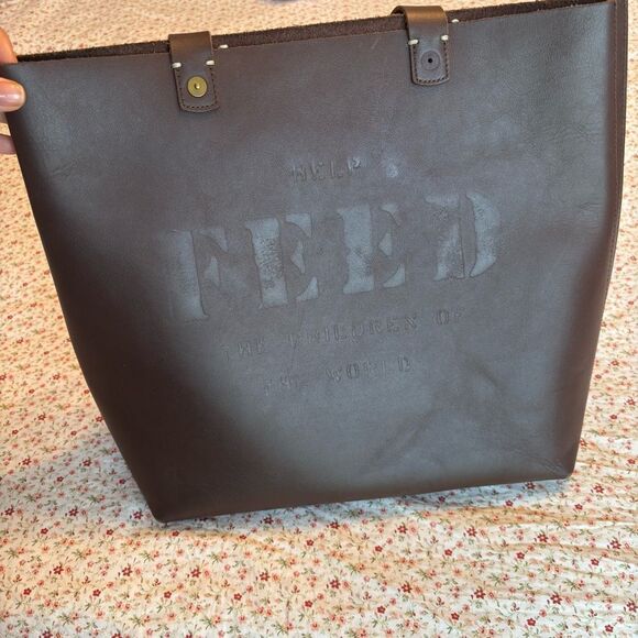 Feed Project help feed the children of the world brown tote bag - Picture 1 of 6